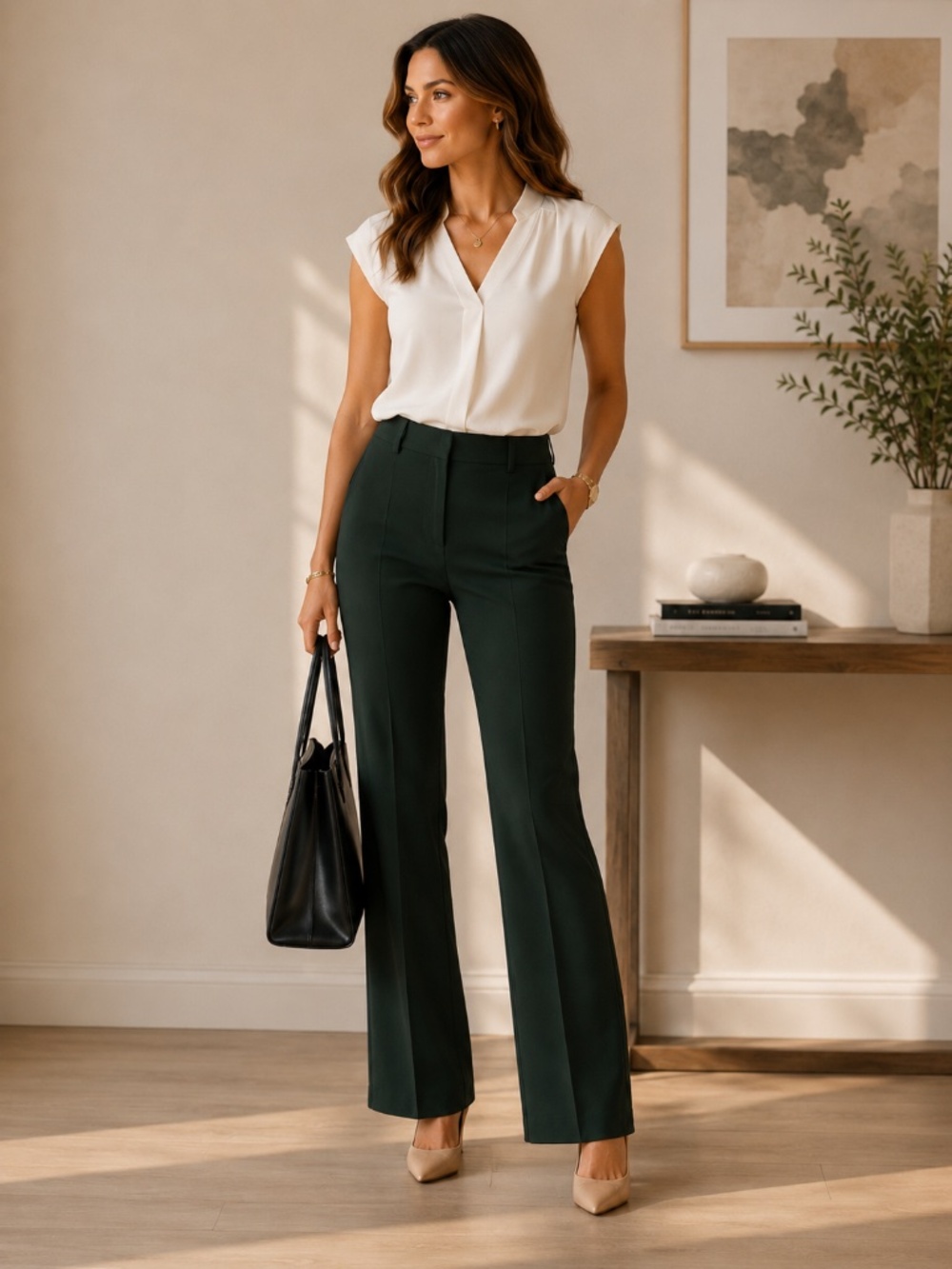 Flare Pants - Dark Green